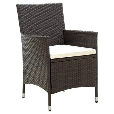 Garden Chairs with Cushions 4 pcs Poly Rattan Brown Payday Deals