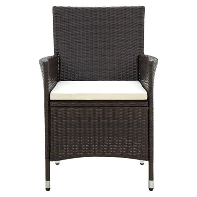 Garden Chairs with Cushions 4 pcs Poly Rattan Brown Payday Deals