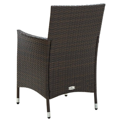 Garden Chairs with Cushions 4 pcs Poly Rattan Brown Payday Deals