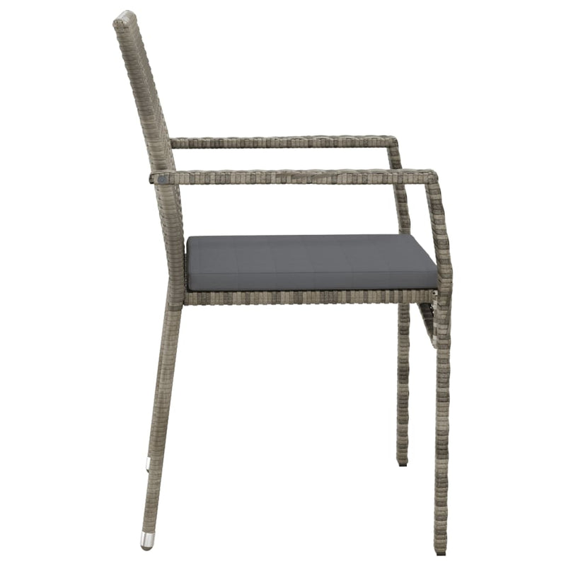 Garden Chairs with Cushions 4 pcs Poly Rattan Grey Payday Deals
