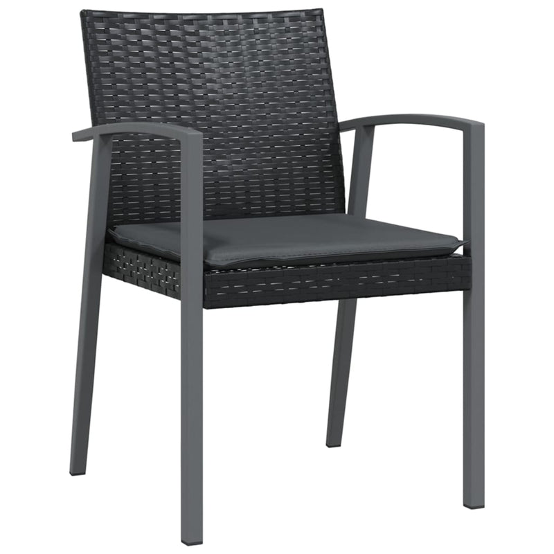 Garden Chairs with Cushions 6 pcs Black 56.5x57x83 cm Poly Rattan Payday Deals
