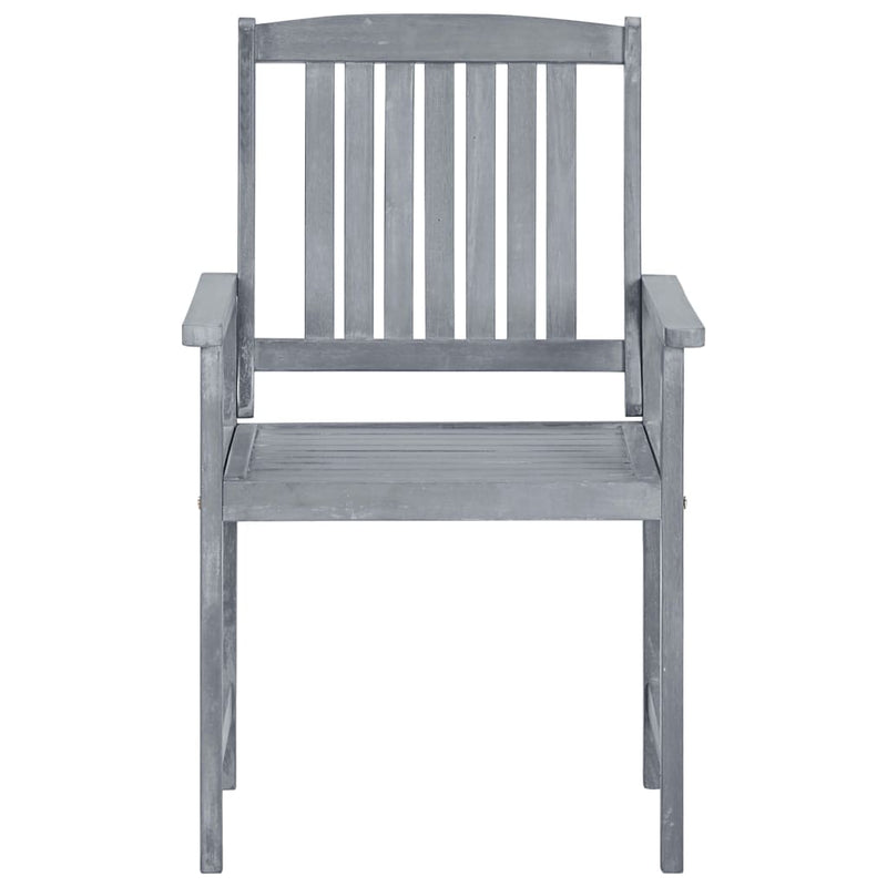 Garden Chairs with Cushions 6 pcs Solid Wood Acacia Grey Payday Deals