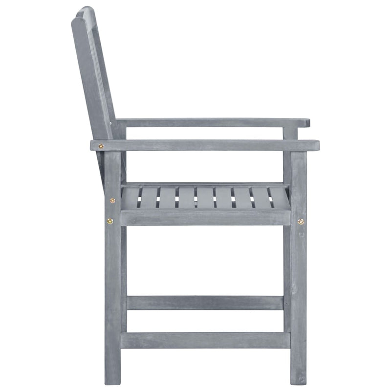 Garden Chairs with Cushions 6 pcs Solid Wood Acacia Grey Payday Deals