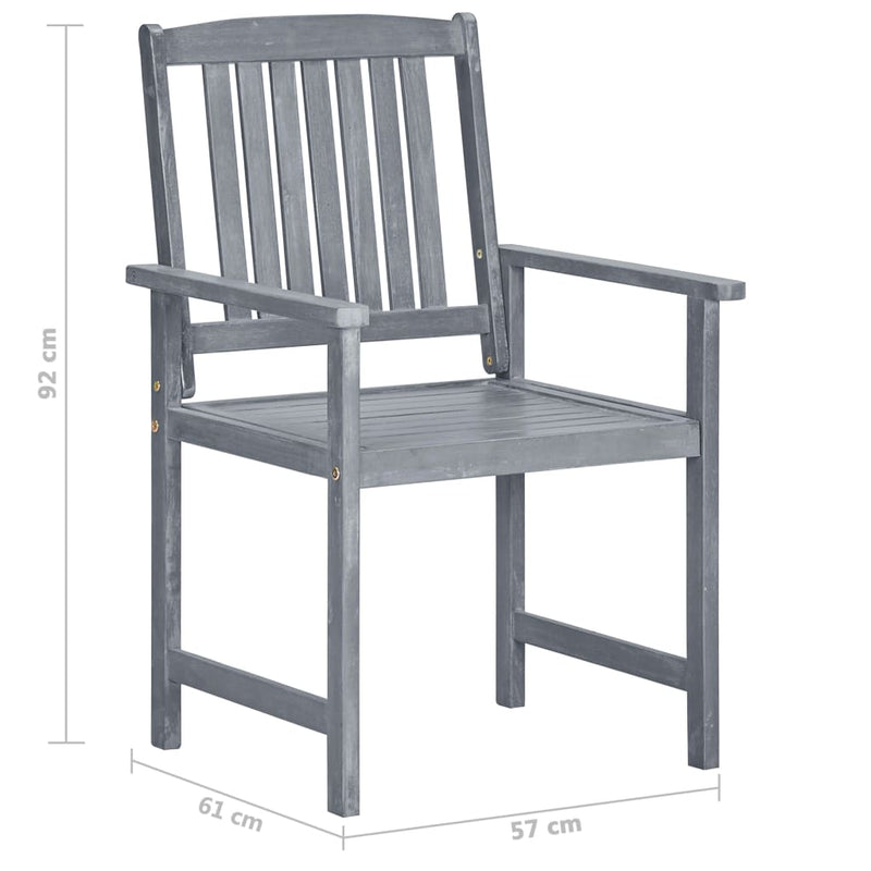 Garden Chairs with Cushions 6 pcs Solid Wood Acacia Grey Payday Deals