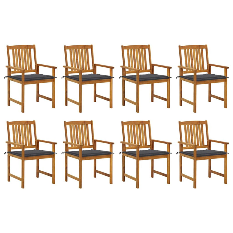 Garden Chairs with Cushions 8 pcs Solid Acacia Wood Payday Deals