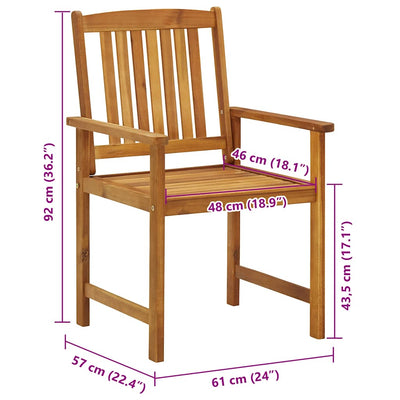 Garden Chairs with Cushions 8 pcs Solid Acacia Wood Payday Deals