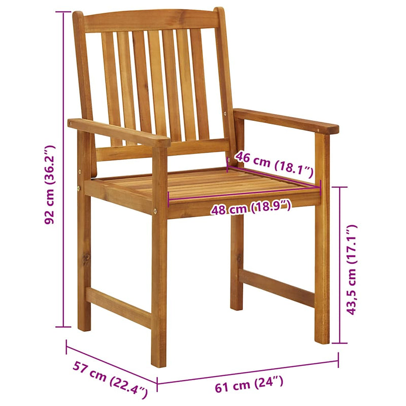 Garden Chairs with Cushions 8 pcs Solid Acacia Wood Payday Deals