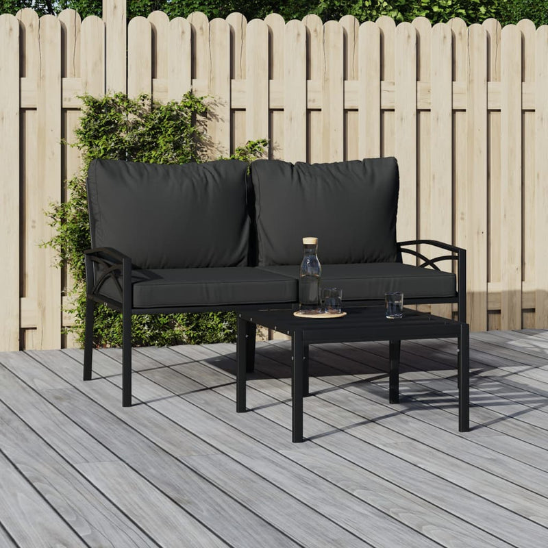 Garden Chairs with Grey Cushions 2 pcs 62x75x79 cm Steel Payday Deals