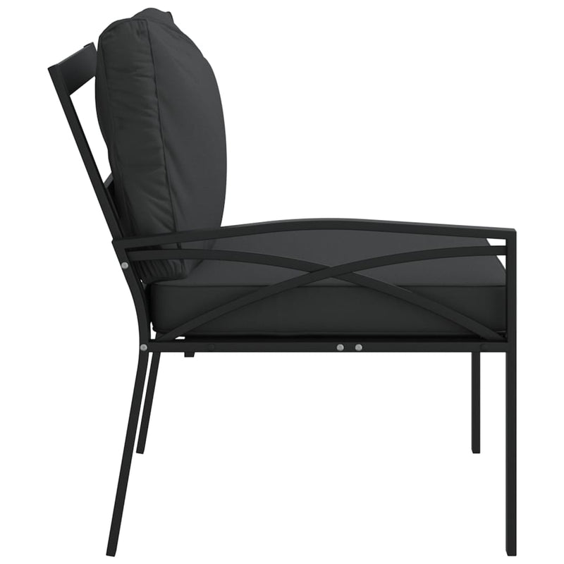 Garden Chairs with Grey Cushions 2 pcs 62x75x79 cm Steel Payday Deals