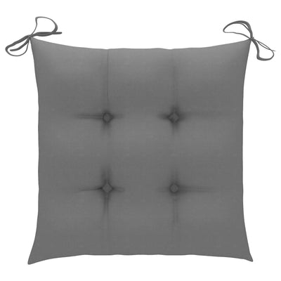 Garden Chairs with Grey Cushions 2 pcs Solid Teak Wood Payday Deals
