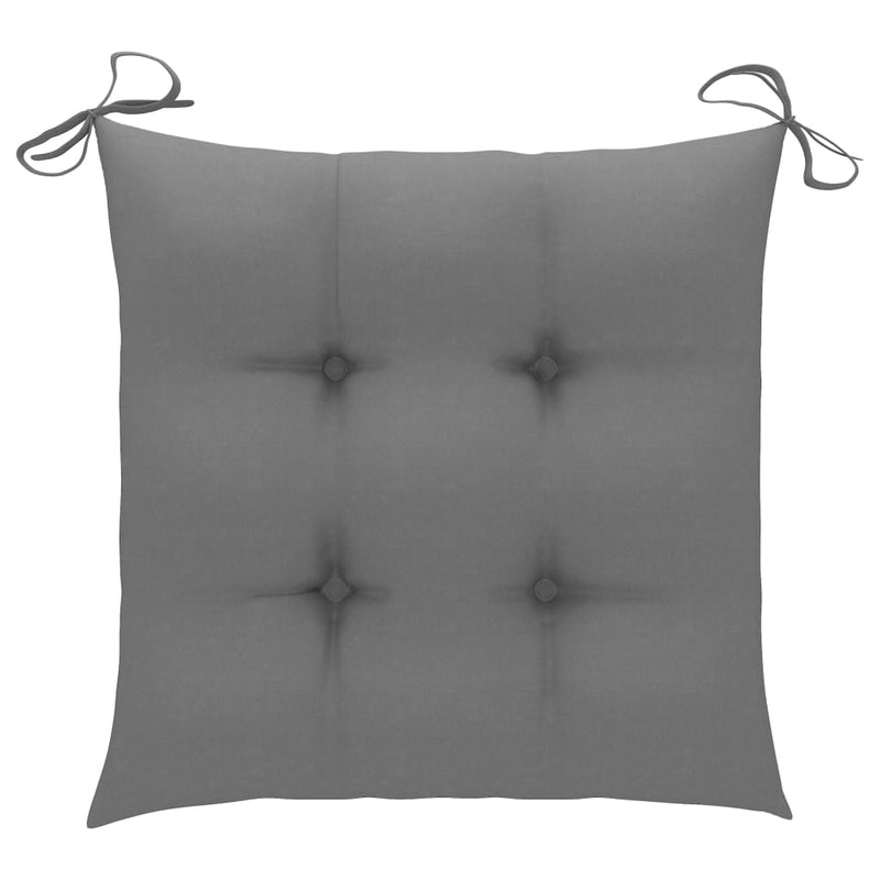 Garden Chairs with Grey Cushions 2 pcs Solid Teak Wood Payday Deals