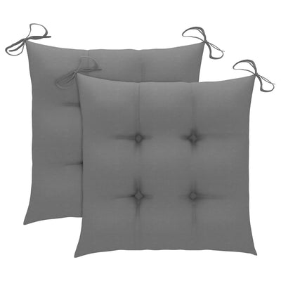 Garden Chairs with Grey Cushions 2 pcs Solid Teak Wood Payday Deals