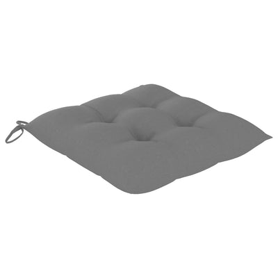 Garden Chairs with Grey Cushions 2 pcs Solid Teak Wood Payday Deals
