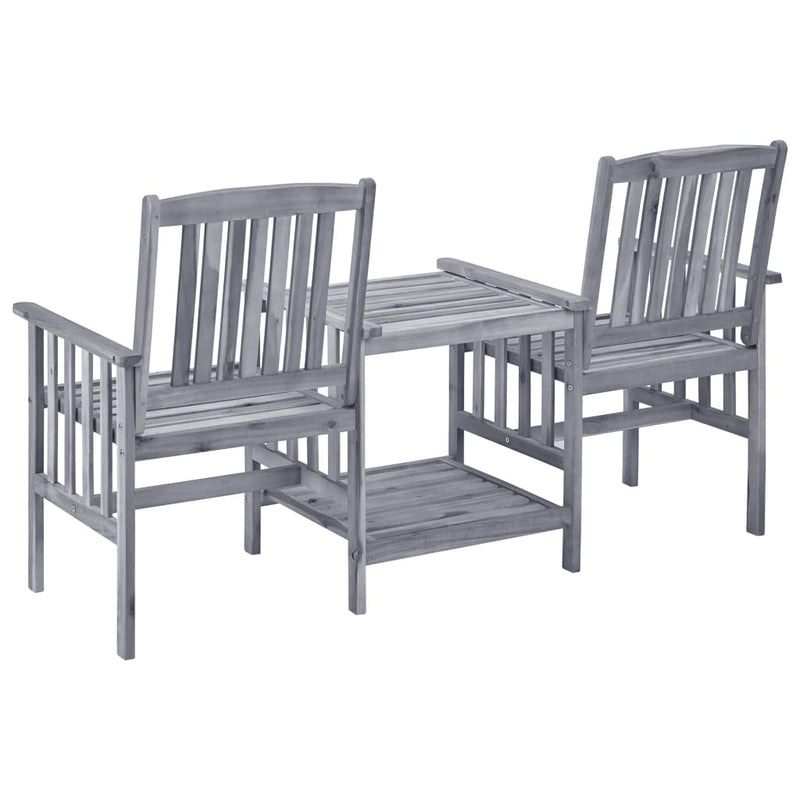 Garden Chairs with Tea Table and Cushions Solid Acacia Wood Payday Deals