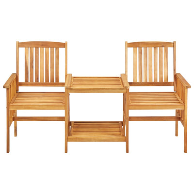 Garden Chairs with Tea Table and Cushions Solid Acacia Wood Payday Deals