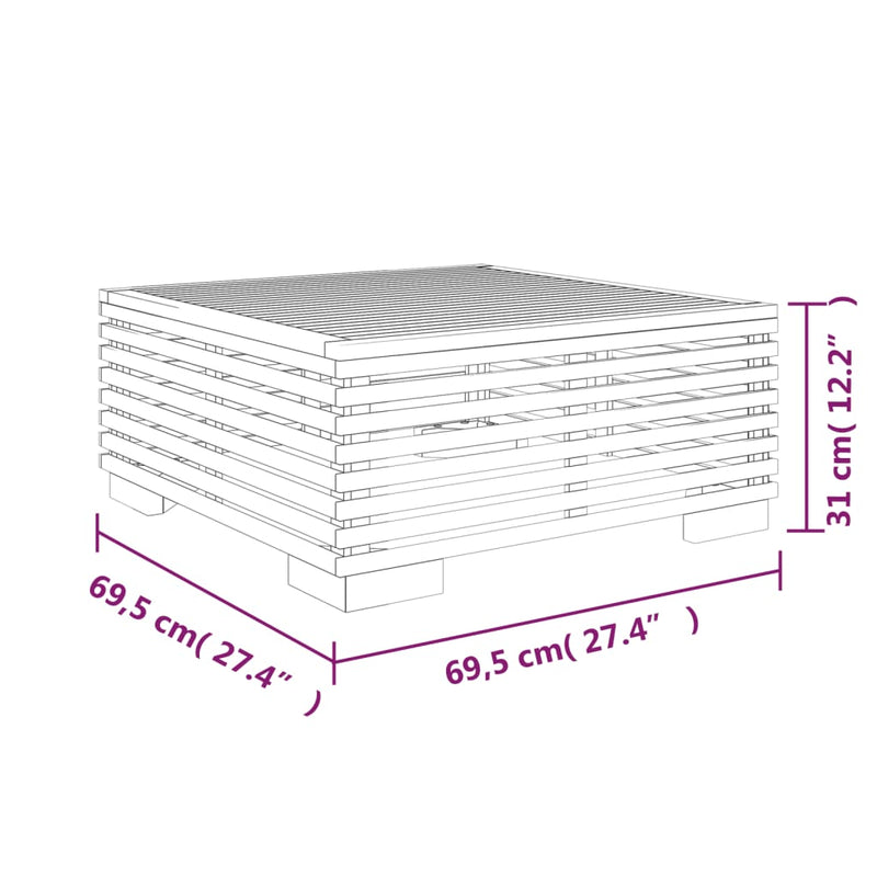 Garden Coffee Table 69.5x69.5x31 cm Solid Wood Teak Payday Deals