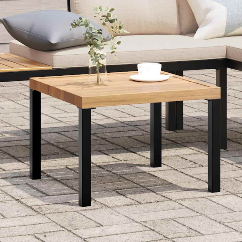 Garden Coffee Table Black 55x55x39.5 cm Powder-coated Steel Payday Deals