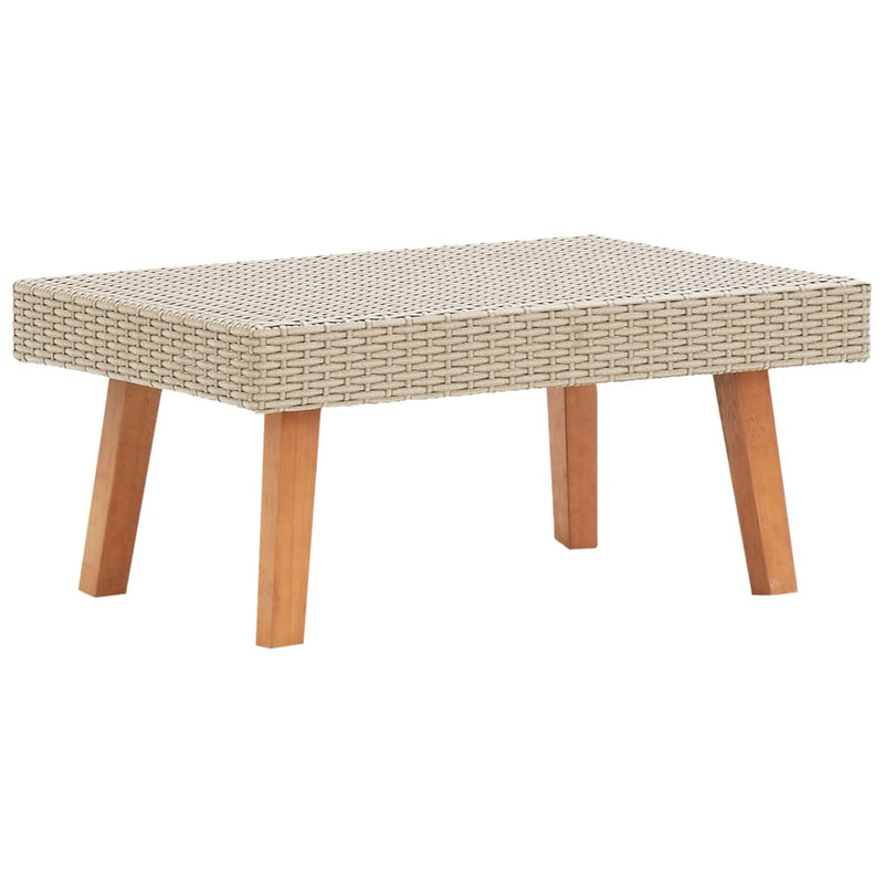 Garden Coffee Table Poly Rattan Beige Payday Deals