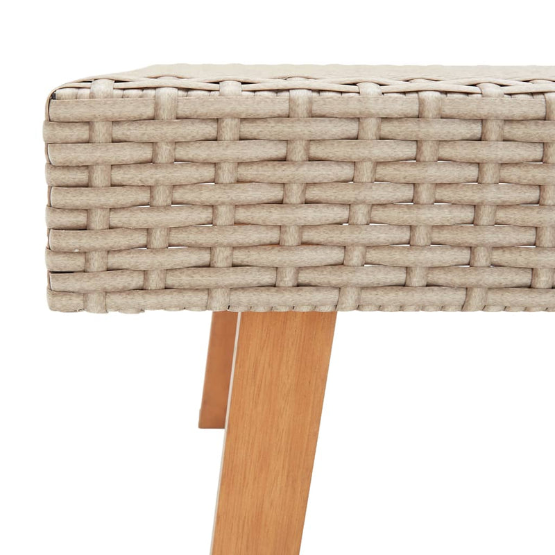 Garden Coffee Table Poly Rattan Beige Payday Deals