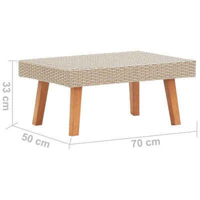 Garden Coffee Table Poly Rattan Beige Payday Deals