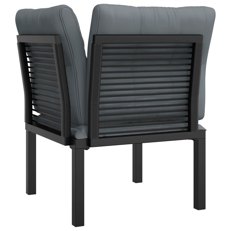Garden Corner Chair with Cushions Black and Grey Poly Rattan Payday Deals