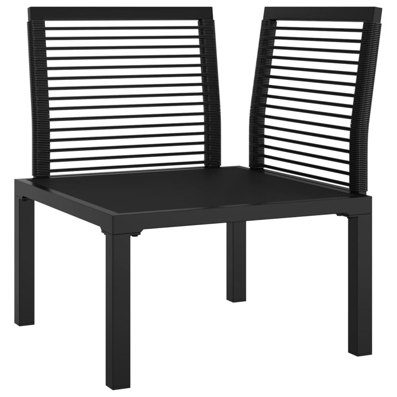 Garden Corner Chair with Cushions Black and Grey Poly Rattan Payday Deals