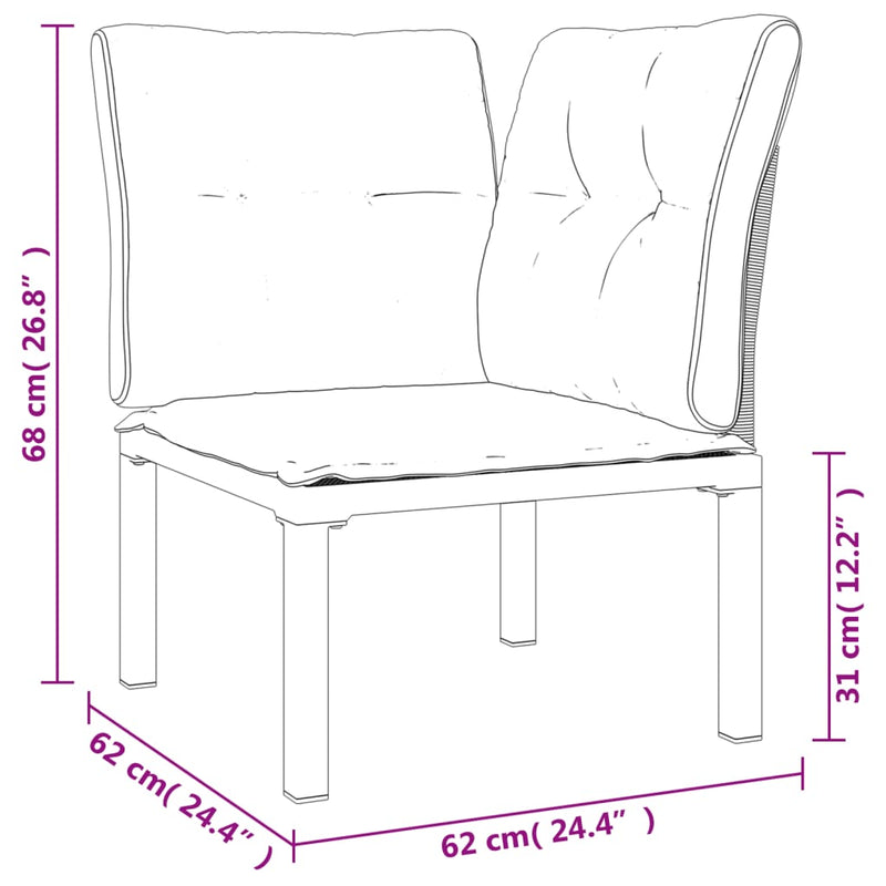 Garden Corner Chair with Cushions Black and Grey Poly Rattan Payday Deals