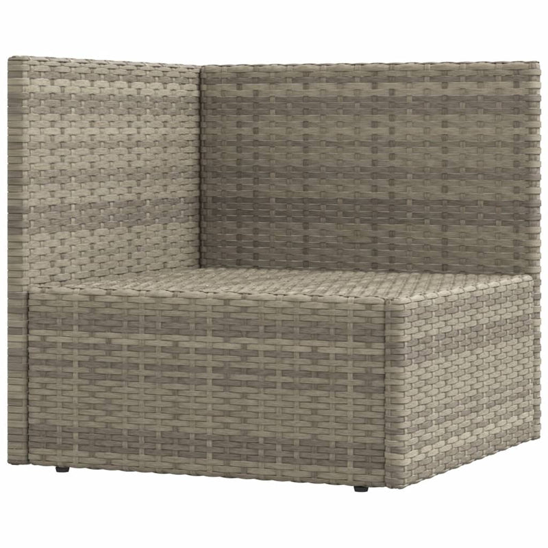 Garden Corner Sofa with Cushions Grey Poly Rattan Payday Deals