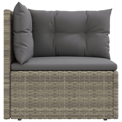 Garden Corner Sofa with Cushions Grey Poly Rattan Payday Deals