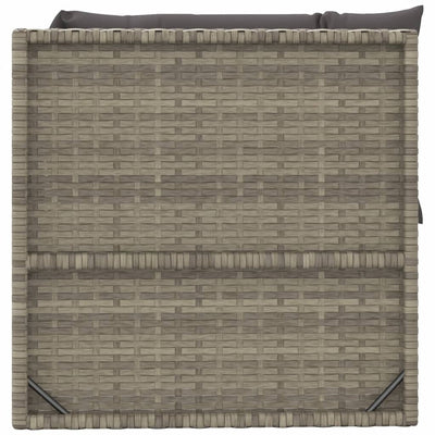 Garden Corner Sofa with Cushions Grey Poly Rattan Payday Deals