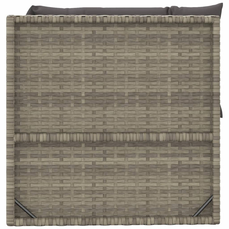 Garden Corner Sofa with Cushions Grey Poly Rattan Payday Deals