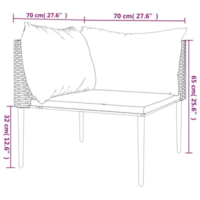 Garden Corner Sofa with Cushions Grey Poly Rattan Payday Deals