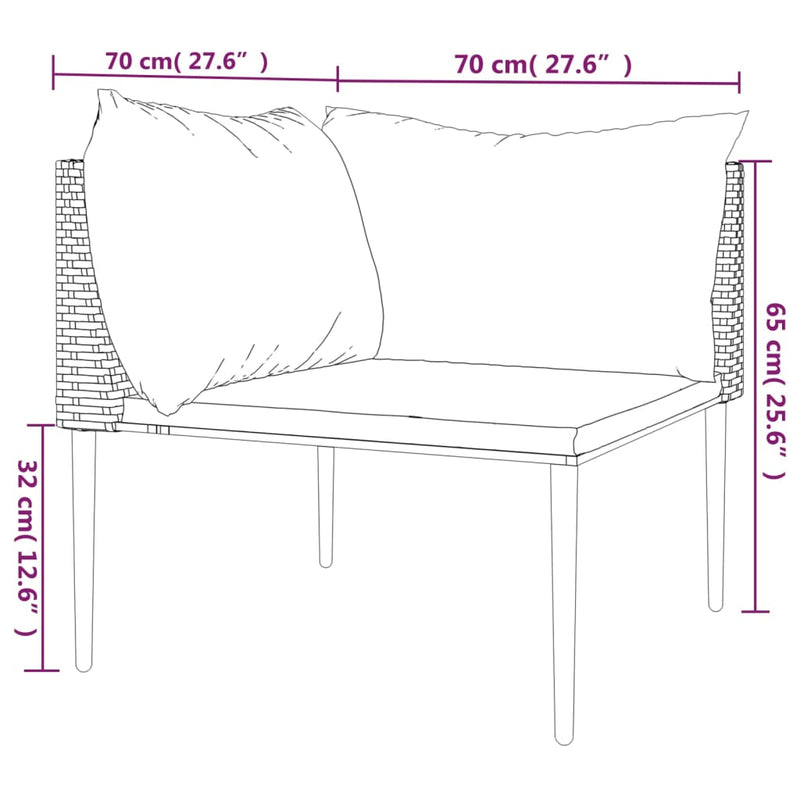 Garden Corner Sofa with Cushions Grey Poly Rattan Payday Deals