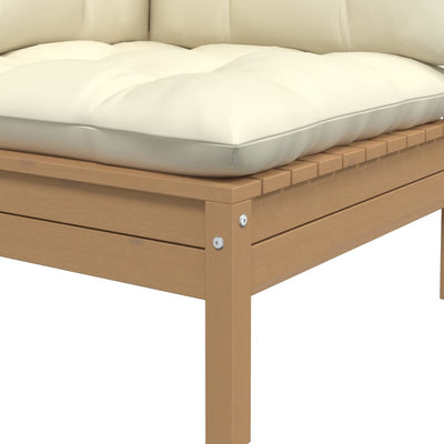 Garden Corner Sofa with Cushions Honey Brown Solid Pinewood Payday Deals