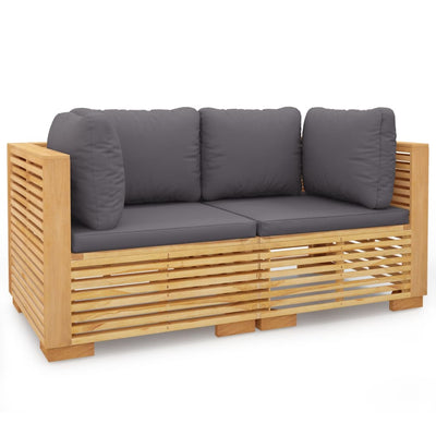 Garden Corner Sofas with Cushions 2 pcs Solid Wood Teak Payday Deals