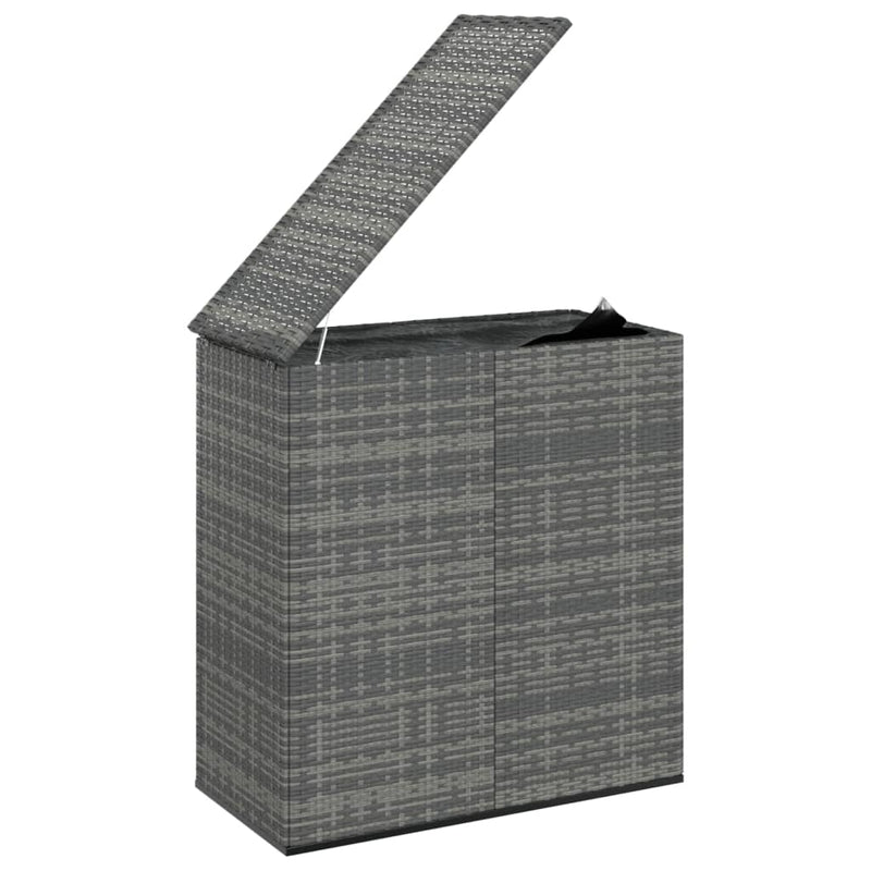 Garden Cushion Box PE Rattan 100x49x103.5 cm Grey Payday Deals