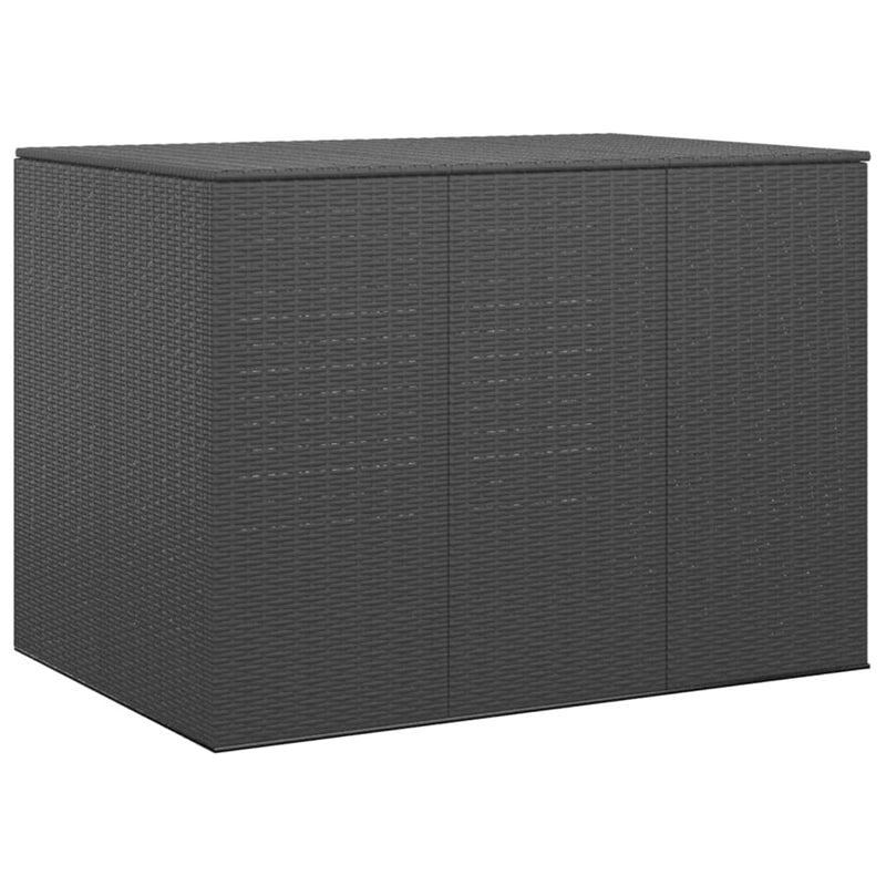 Garden Cushion Box PE Rattan 145x100x103 cm Black Payday Deals