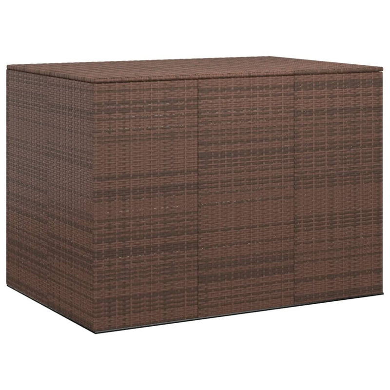 Garden Cushion Box PE Rattan 145x100x103 cm Brown Payday Deals
