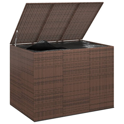 Garden Cushion Box PE Rattan 145x100x103 cm Brown Payday Deals