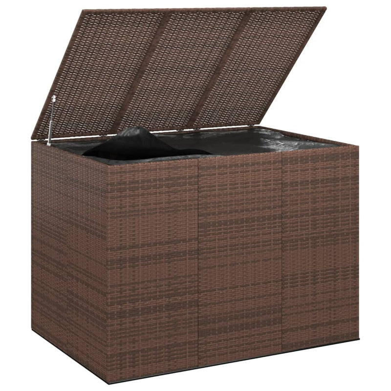 Garden Cushion Box PE Rattan 145x100x103 cm Brown Payday Deals
