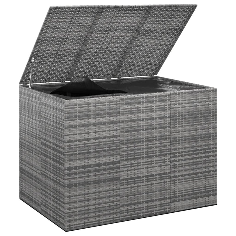 Garden Cushion Box PE Rattan 145x100x103 cm Grey Payday Deals
