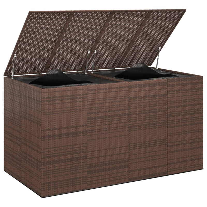 Garden Cushion Box PE Rattan 194x100x103 cm Brown Payday Deals
