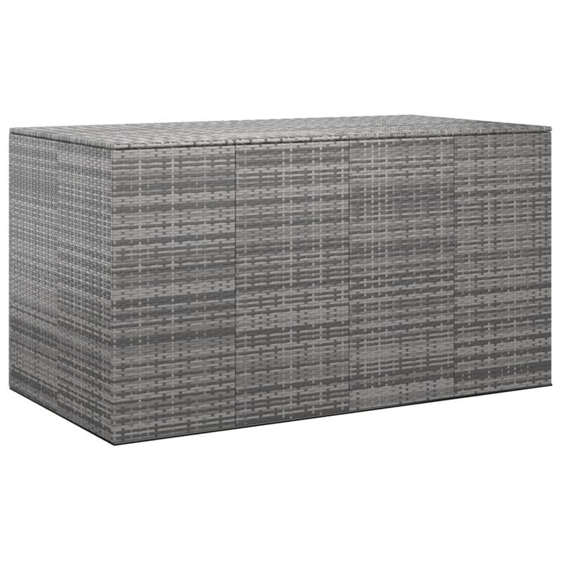 Garden Cushion Box PE Rattan 194x100x103 cm Grey Payday Deals