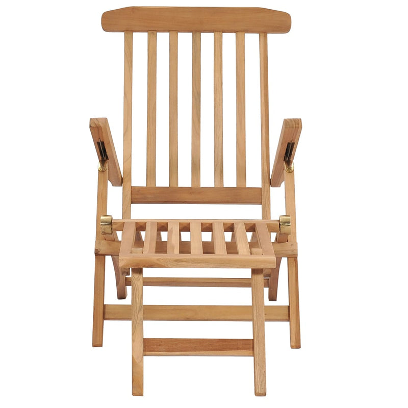 Garden Deck Chairs with Footrests and Table Solid Teak Wood Payday Deals