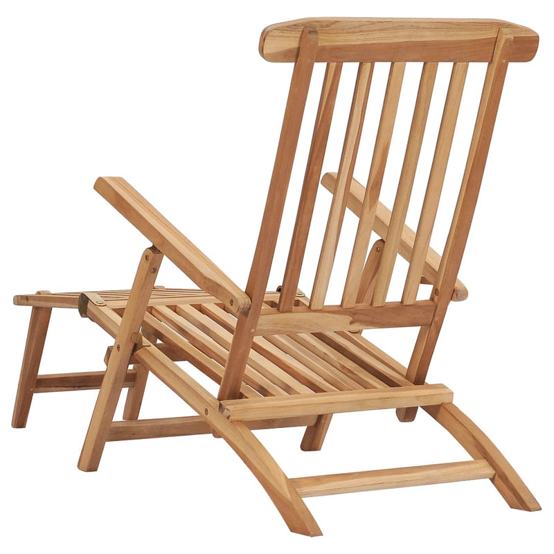 Garden Deck Chairs with Footrests and Table Solid Teak Wood Payday Deals