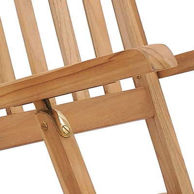 Garden Deck Chairs with Footrests and Table Solid Teak Wood Payday Deals