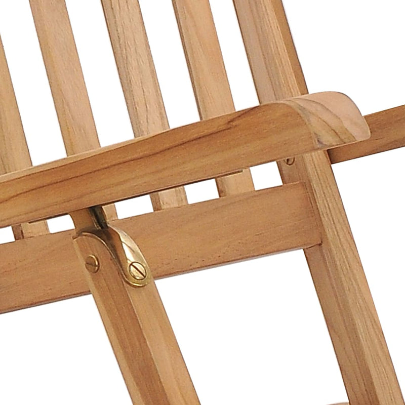 Garden Deck Chairs with Footrests and Table Solid Teak Wood Payday Deals