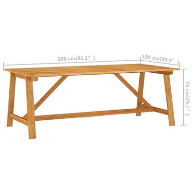 Garden Dining Table 206x100x74 cm Solid Acacia Wood Payday Deals