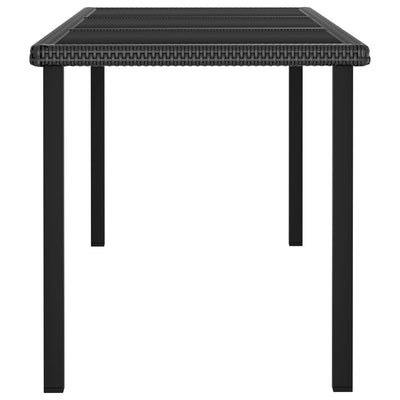 Garden Dining Table Black 180x70x73 cm Poly Rattan Payday Deals