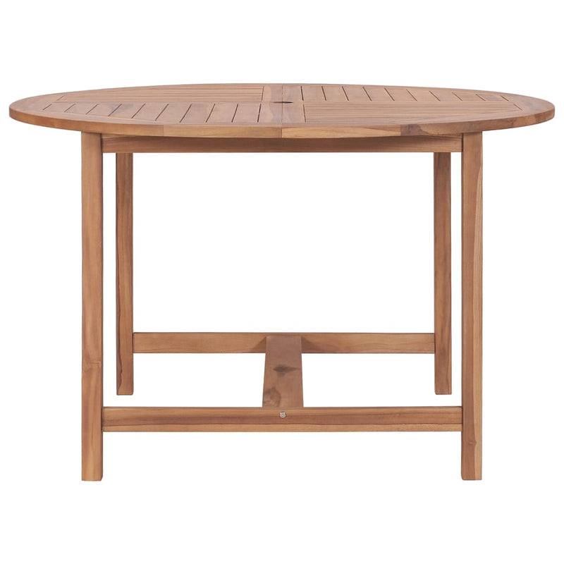 Garden Dining Table Ø110x75 cm Solid Wood Teak Payday Deals